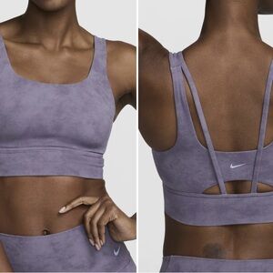 New Nike Zenvy Dri-FIT Longline Sports Bra purple $70